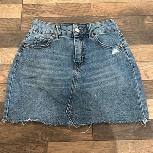 Target Wild Fable Denim Distressed Mini Skirt Size 2